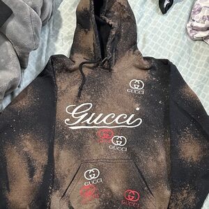 Gucci Black and Tan Logo Hoodie